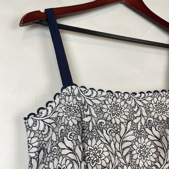 NWT $250 DRAPER JAMES Black & White Floral Lace midi a-line Dress size 10 - Picture 7 of 12